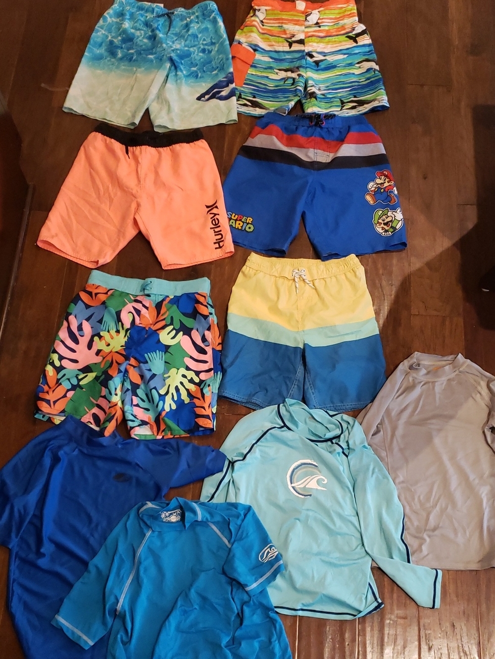 Hurley Kids Neon Peach Swim Trunks with Black Logo